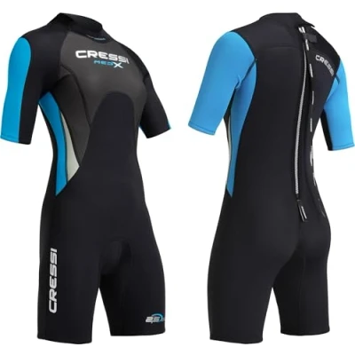 Abbildung von Cressi Damen Med X Lady Shorty Neoprenanzug, Schwarz/Blau/Silber, L/4