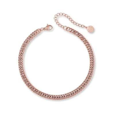 Abbildung von GD GOOD.designs Fußkettchen Panzer für Damen in Rosegold Wasserfeste Fußkette verstellbar (22 27cm) I Rosegoldener Edelstahl Fußschmuck Frauen