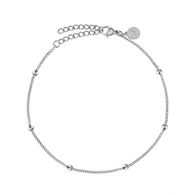 Abbildung von GD GOOD.designs Fußkettchen für Damen Silber Wasserfest Fußkette mit kleinen Perlen Dots Frauen Edelstahl Fußschmuck