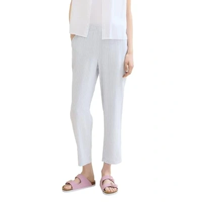 Abbildung von TOM Tailor Denim Stoffhose, Damen, Größe: XL, Light blue white small stripe