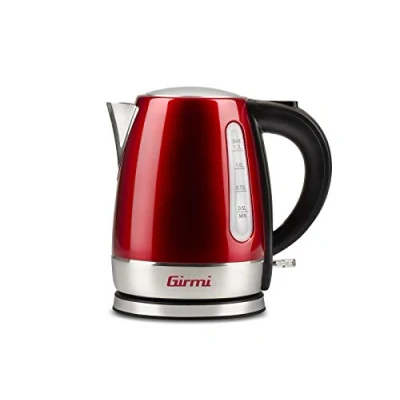 Abbildung von Girmi Bl32 kabelloser Wasserkocher aus Edelstahl, 1,2 l, 1630 W, Rot