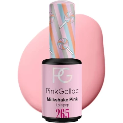 Abbildung von Pink Gellac Gel Nagellack UV 265 Milkshake 8 ml Gelnagellack für Lampe Rosa Einfache Anwendung Nail Polish 14 Tage Salonqualität Veganer Gellack Made in Holland