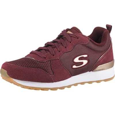 Abbildung von Skechers Damen 111/Burg Og 85 goldn Gurl Burgundy sneakers, Suede Nylon Mesh Rose Gold Trim, 38 EU