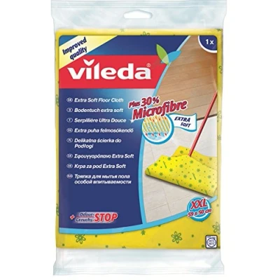 Abbildung von Vileda Bodentuch Soft mit 30% Microfaser zur besonders sanften Reinigung Geruchsstoptechnologie