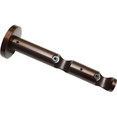 Abbildung von GARDINIA Doppel Kombiträger mit Metallmontageplatte für Gardinenstangen / Vorhangstange, 2 läufig, Offen, Inkl. aller Montage Teile, Chicago, Ø 20 mm, Bronze, 1 Stück