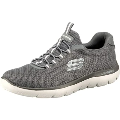 Abbildung von Skechers Herren Summits Slip On Sneaker, Charcoal Mesh Trim, 39 EU