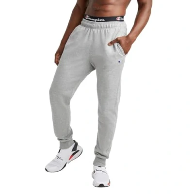 Abbildung von Champion Herren, Powerblend, Fleece Joggers, Comfortable Sweatpants for Men (Reg. Or Big &amp; Tall) Hose, Oxford Gray C Patch Logo, Klein