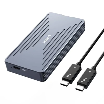 Abbildung von Inateck 40Gbps M.2 NVMe SSD Gehäuse, Aluminium Festplattengehäuse, USB4.0/Thunderbolt 4, werkzeuglose Installation für windows 8/10/11, Mac OS, unterstützt 2230/2242/2260/2280 SSDs, M Key, FE2028