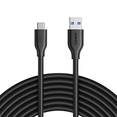 Abbildung von Anker Powerline 300cm USB auf C 3.0 Kabel, mit 56k Ohm Pull Up Widerstand für Type Geräte: iPhone 16/15, Galaxy Note 20/Note 10/S10+/S10, Huawei, LG V30, Smartphone usw. (Schwarz)