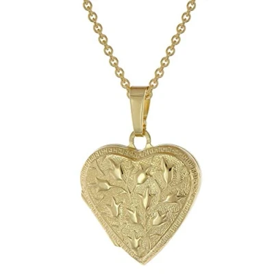 Abbildung von trendor Medaillon Herz mit Kette Gold plattiertes 925 Silber 39535 50 cm