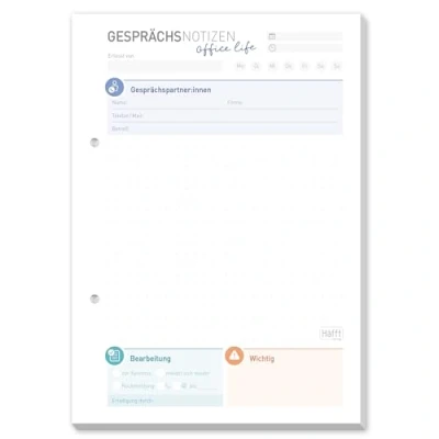 Abbildung von Häfft Gesprächsnotizen Block A5, 50 Blatt Notizblock für Telefonnotizen, Anrufnotizen und mehr nachhaltig &amp; klimaneutral