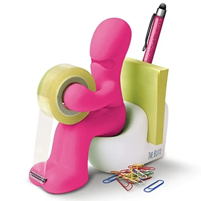 Abbildung von The Butt Klebefilm Abroller und Bürobedarf Station Schreibtisch Accessoire Origineller Organizer ideales Geschenk