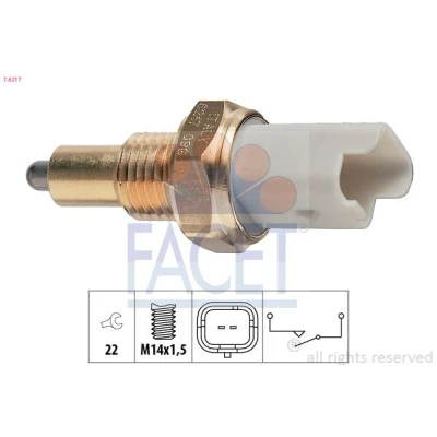 Abbildung von FACET 7.6217 Schalter, Rückfahrleuchte Made in Italy OE Equivalent FIAT: Ducato II Van, Platform/Chassis, PEUGEOT: 407 SW, Boxer Van