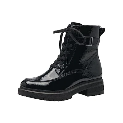 Abbildung von Tamaris Plateaustiefelette, Damen, Größe: 39, Black patent Schuhe