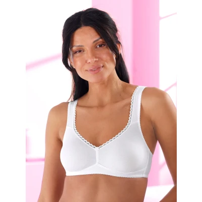Abbildung von SUSA Baumwoll BH Damen ohne Bügel Organic Cotton, BHs mit vorgeformten Cups, Optimaler Halt, Gepolsterte Träger