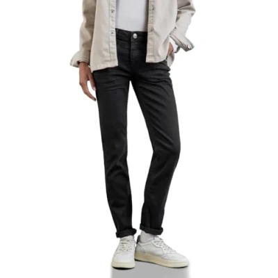 Abbildung von Street One Damen Slim Jeans Style Jane, Deep Black Wash, 26W / 30L