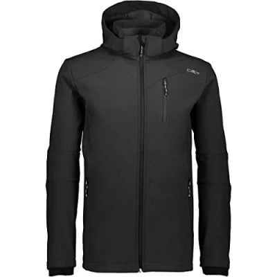 Abbildung von CMP Herren Softshelljacke mit abnehmbarer Kapuze, Schwarz, 56