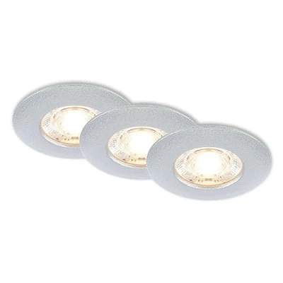 Abbildung von BRILONER 3er Set LED Einbaustrahler 230V, Strahler Badezimmer IP44, Deckenstrahler, Spots, Deckenspots flach, Chrom Matt