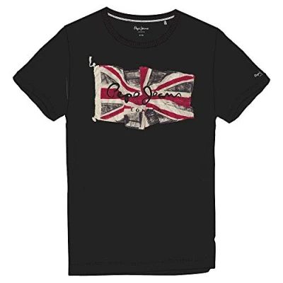Abbildung von Pepe Jeans Herren Flag Logo S/S T Shirt, Washed Black, 6/116
