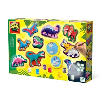 Abbildung von SES Creative 01411 Dinosaur Gießen und Anmalen Dino Eier, Multi, Mittel