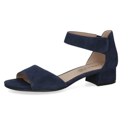 Abbildung von Caprice Damen Sandalen mit Absatz aus Leder Riemchen, Blau (Ocean Suede), 40.5 EU