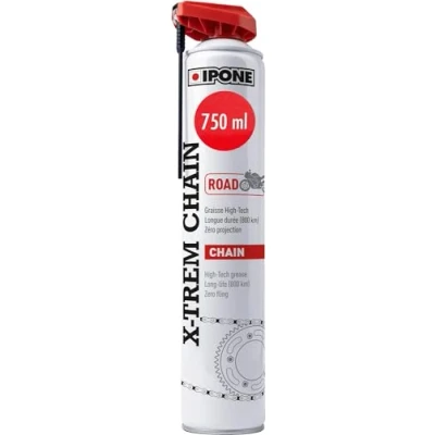Abbildung von IPONE X Trem Chain Road Kettenspray für Straßenmotorräder Langanhaltender Schutz bis 800km Flächendeckende Zerstäubung 750ml Sprühflasche mit Spezial Zerstäuberkopf