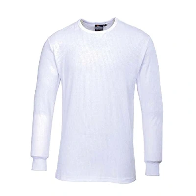 Abbildung von Portwest Langarm Thermo T Shirt, Größe: M, Farbe: Weiß, B123WHRM