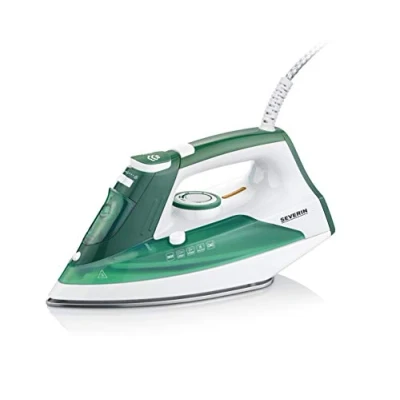 Abbildung von SEVERIN Dampfbügeleisen mit robuster Edelstahlsohle, 2400W, 85g/min Dampfstoß, 30g/min variable Dampfleistung, abnehmbaren Wassertank, Anti Tropf Funktion, 175 ml, weiß grün, BA 3261, 16