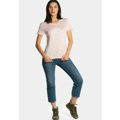 Abbildung von Alpha Industries Damen New Basic T Wmn Shirt, Pastel Pink, S