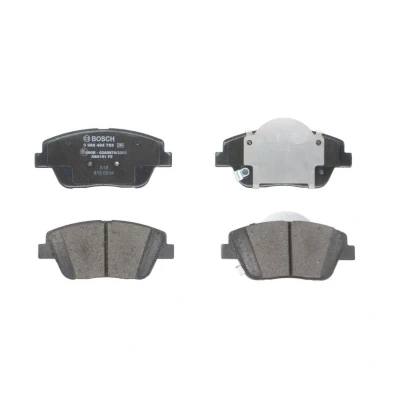 Abbildung von BOSCH 0 986 494 755 Bremsbelagsatz Low Metallic mit integriertem Verschleißwarnkontakt, akustischer Verschleißwarnung Anti Quietsch Blech