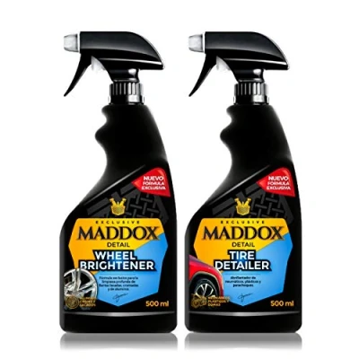 Abbildung von Maddox Detail Wheel Care Kit 2x500ml Autopflege Set Kunststoff und Reifenpfleger Autowachs Motorradpolitur Autogummi Hydrator Vielseitig einfach zu bedienen Auto Detailing