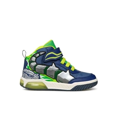 Abbildung von Geox INEK BOY Light UP Sneaker high für Kinder, Größe: 27, Navy/lime Schuhe
