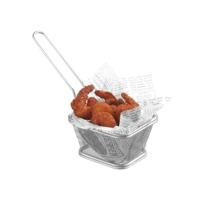Abbildung von HENDI Miniatur Frittierkorb 13 x 11,5 8 cm Edelstahl spülmaschinengeeignet stapelbar