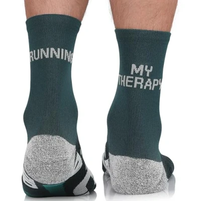 Abbildung von TODO Running RAID LONG Laufsocken mit Lustige Aufschrift, Anti Blasen Socken, Technisch Socks. Bunte Sport Socken Damen. (Running my Therapy, 35 38)