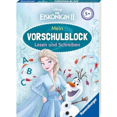 Abbildung von Disney Die Eiskönigin 2 Mein Vorschulblock Lesen und Schreiben Konzentration, Erstes Rätseln ab 5 Jahren Spielerisches Lernen für Elsa Fans Vorschule