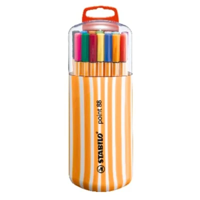 Abbildung von Fineliner STABILO point 88 20er Zebrui mit Hängelasche 20 verschiedenen Farben