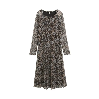 Abbildung von TOM Tailor Denim MIDI MIT Muster Freizeitkleid, Damen, Größe: XS, Leo print