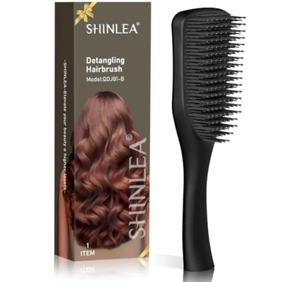 Abbildung von SHINLEA Haarbürste ohne ziepen, Entwirrungs für nasses &amp; trockenes Haar, reduziert Haarbruch, beseitigt Knoten, gleitet durch Verfilzungen aller Haartypen, Bürste Haarglättung, Styling