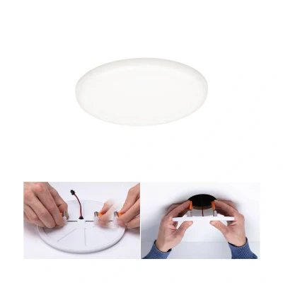 Abbildung von Paulmann LED Einbauleuchte »LED Einbaupanel Veluna VariFit IP44 rund 125mm 8,5W 4.000K Satin«, 1 flammig, Satin
