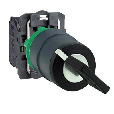 Abbildung von Schneider Electric XB5AG61 Schlüsselschalter, Harmony XB5, Kunststoff, schwarz, 2 Stellungen, 22mm, tastend, Ronis 455, 1S