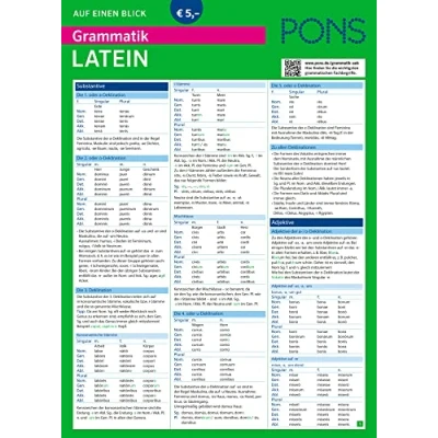 Abbildung von PONS Grammatik Auf einen Blick Latein (PONS Blick)