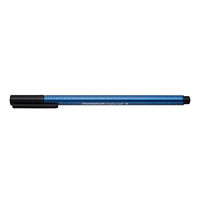 Abbildung von STAEDTLER 437 M 9 VE Kugelschreiber triplus ball (ergonomischer Dreikantschaft, Linienbreite M, Farbe schwarz, wischfest, Kartonetui mit 10 Kugelschreibern)