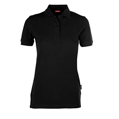 Abbildung von HRM Damen Heavy Performance Polo, schwarz, Gr. S I Premium Polo Shirt Basic Polohemd bis 60C waschbar Hochwertige &amp; nachhaltige Oberteile Workwear