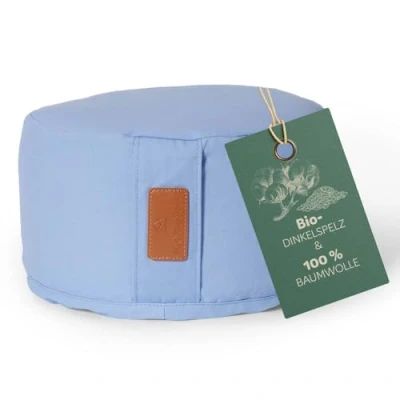 Abbildung von #DoYourYoga rundes Yogabolster waschbarer Bezug, Bio Dinkelspelz (KBA) Füllung, 30 x 15 cm, Yoga Kissen für Yin &amp; Meditation Flieder