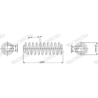 Abbildung von MONROE SP4687 Fahrwerksfeder Schraubenfeder AUDI: Q5 (8RB) 2.0 TDI quattro, TFSI quattro 2012 2017