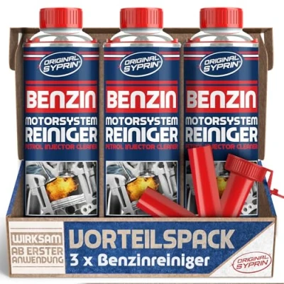 Abbildung von SYPRIN Kraftstoffsystem Reiniger Benzin für alle Benzinmotoren, entfernt Ablagerungen, optimiert Kraftstoffverbrauch Injektoren 3X500ml