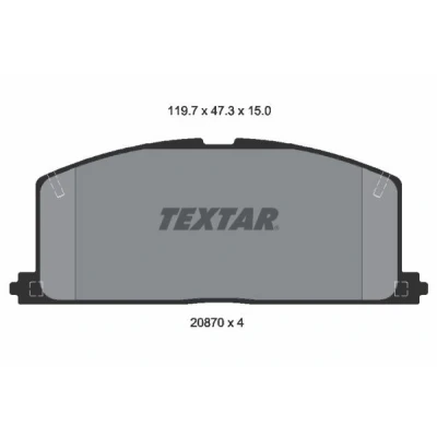 Abbildung von TEXTAR 2087001 Bremsbelagsatz für Verschleißwarnanzeiger vorbereitet TOYOTA: Celica V Coupe, Corolla VIII Liftback, MR2 I Coupe