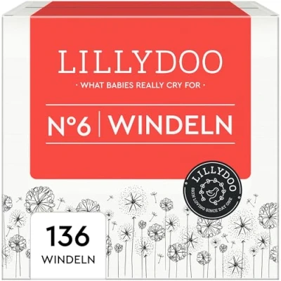 Abbildung von LILLYDOO hautfreundliche Windeln, Größe 6 (13+ kg), Monatsbox (136 Windeln) (FSC Mix)