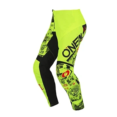 Abbildung von O&#039;NEAL Motocross Hose Kinder Enduro MX Stretch Einsätze, Vollständig gefüttert, Polster aus Gummi für zusätzlichen Schutz Element Youth Pants Attack V.23 Neon Gelb Schwarz 26 (12/14)