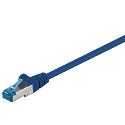 Abbildung von Goobay 92723 CAT 6a PatchKabel, EthernetKabel, doppelt geschirmt, S FTP bis 10000 Mbits, 500 Mhz, halogenfrei Kupfer Kabel, RJ 45 Stecker, vergoldete Kontakte, 2m, Blau